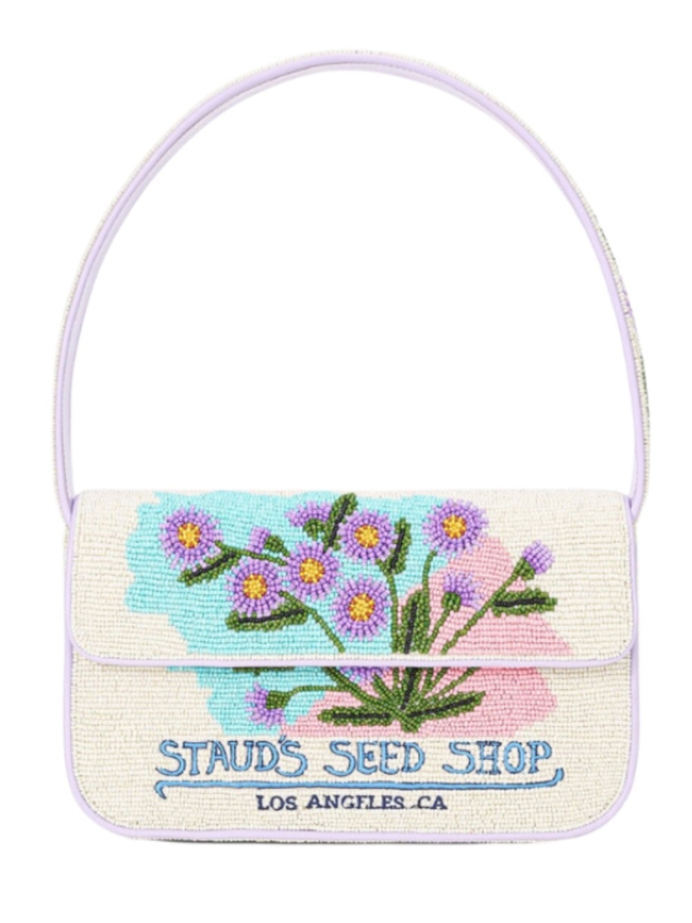NWT STAUD Tommy Beaded Bag, California Aster